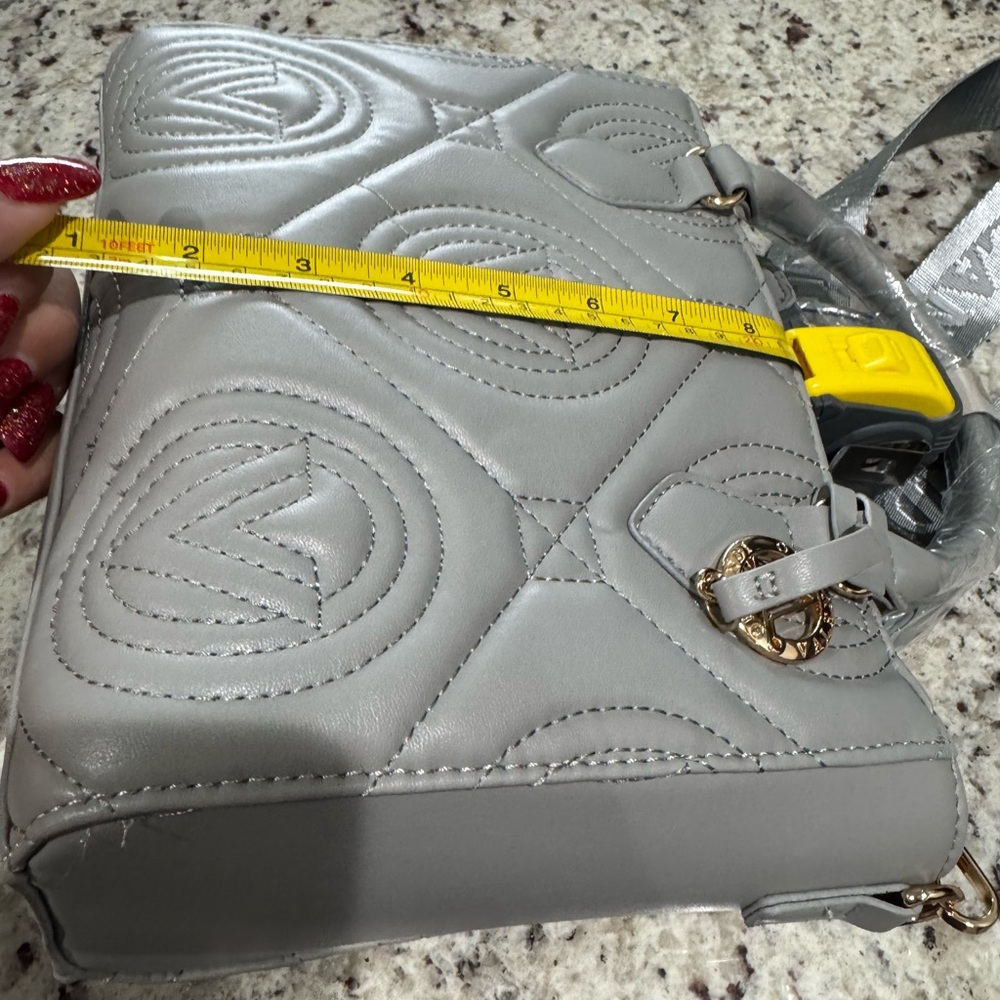 New VALENTINO ORLANDI TOTE BAG WITH PENDANT LIGHT GREY w/Guitar strap - Picture 9 of 14